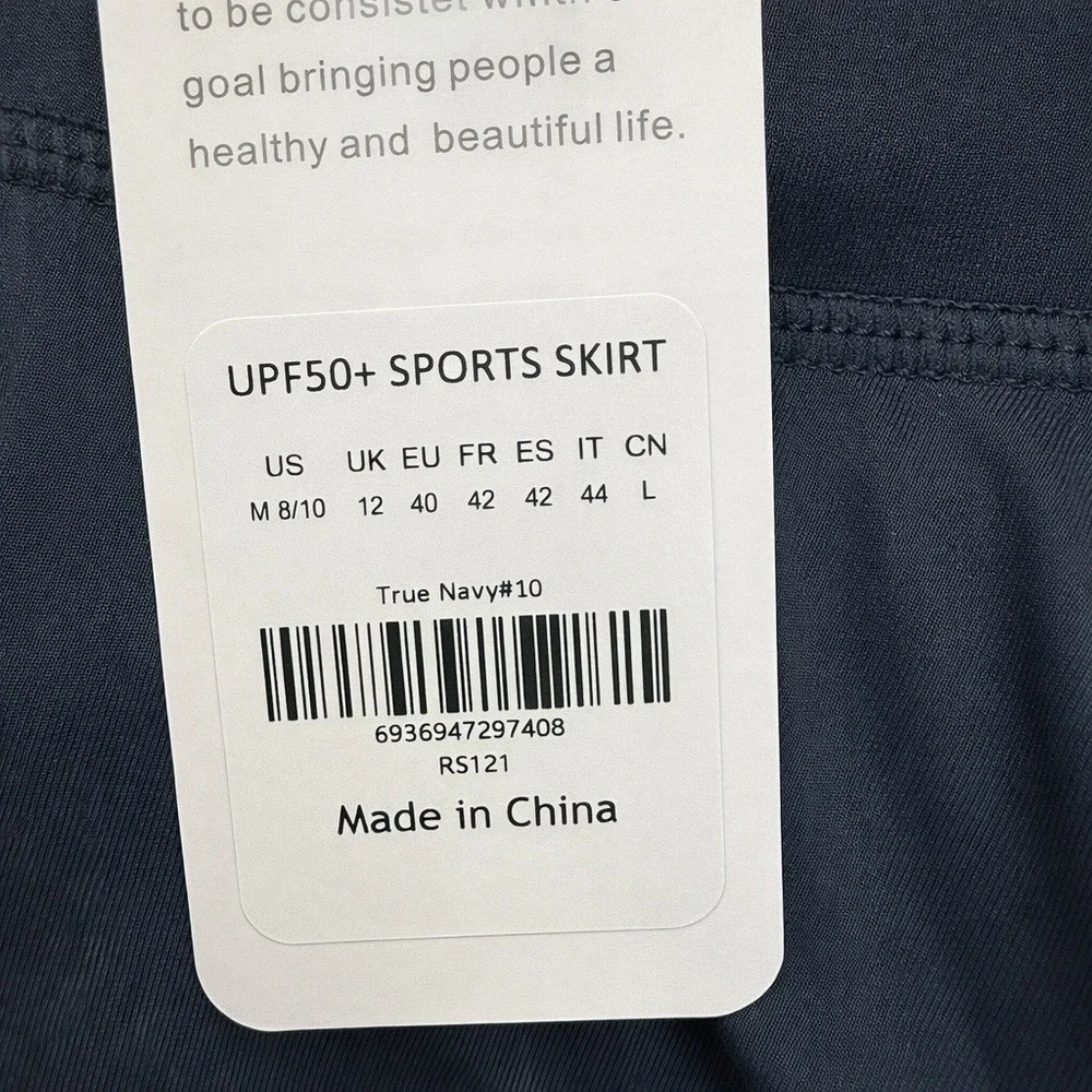 CRZ YOGA Women's UPF 50+ Sports Skirt True Navy Pleated Tennis Skort Size M 8/10 - Picture 4 of 11